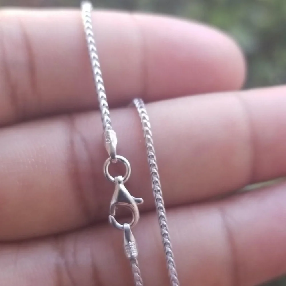 Sterling Silver 925 Rhodium Plated Franco 100 Chain 1.1mm 18